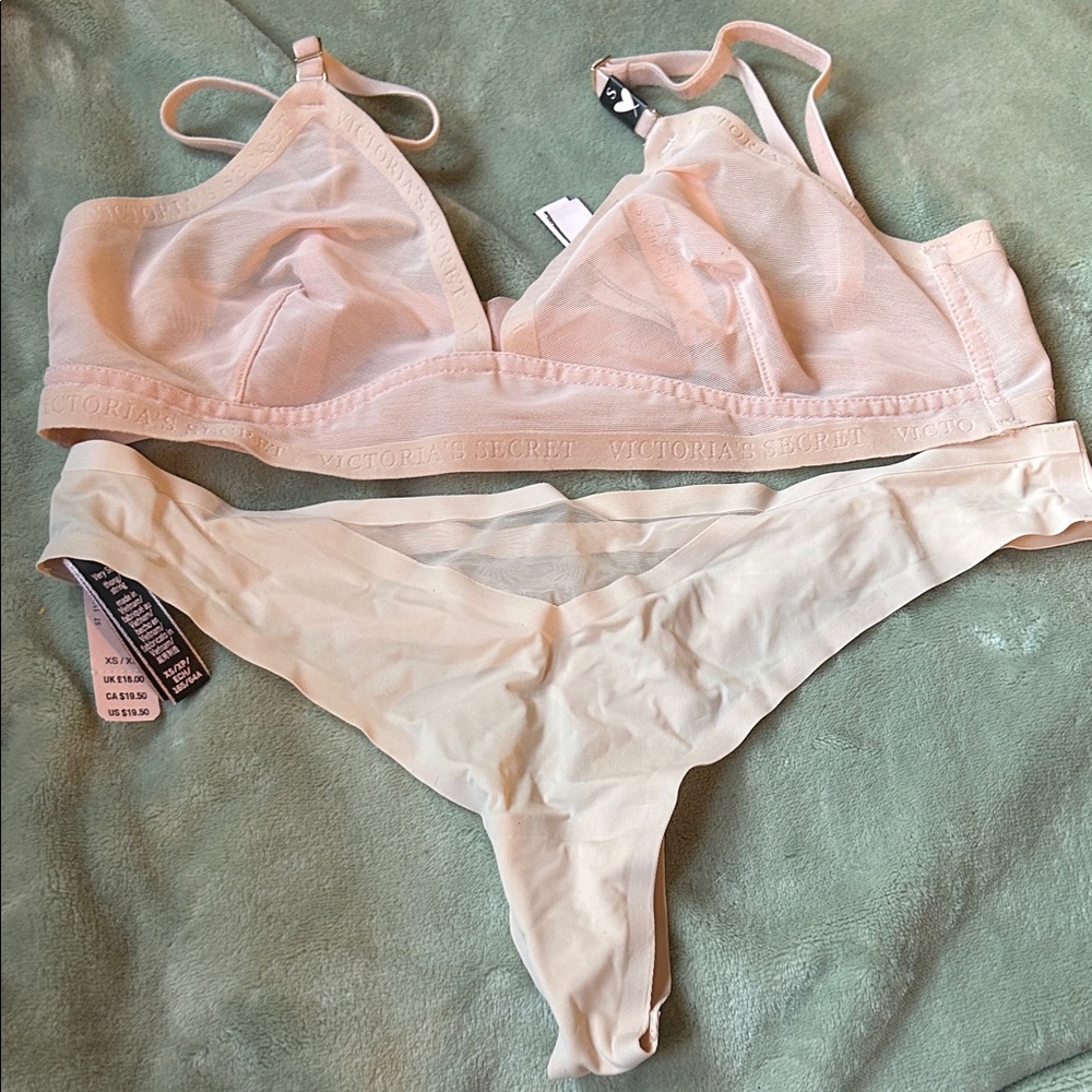Victoria's Secret Soft Pink Bra and Panty Set